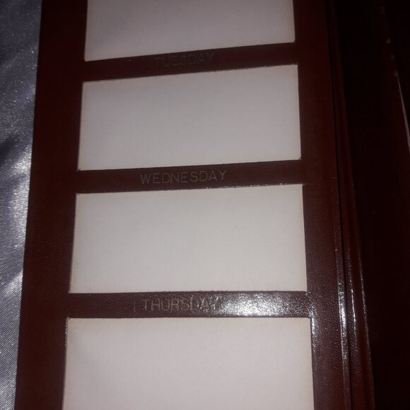 Vintage Leather Planner Daily Organizer Diary Address Book Embossed Lion 50s - Picture 7 of 12